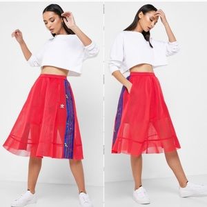 adidas pink mesh skirt